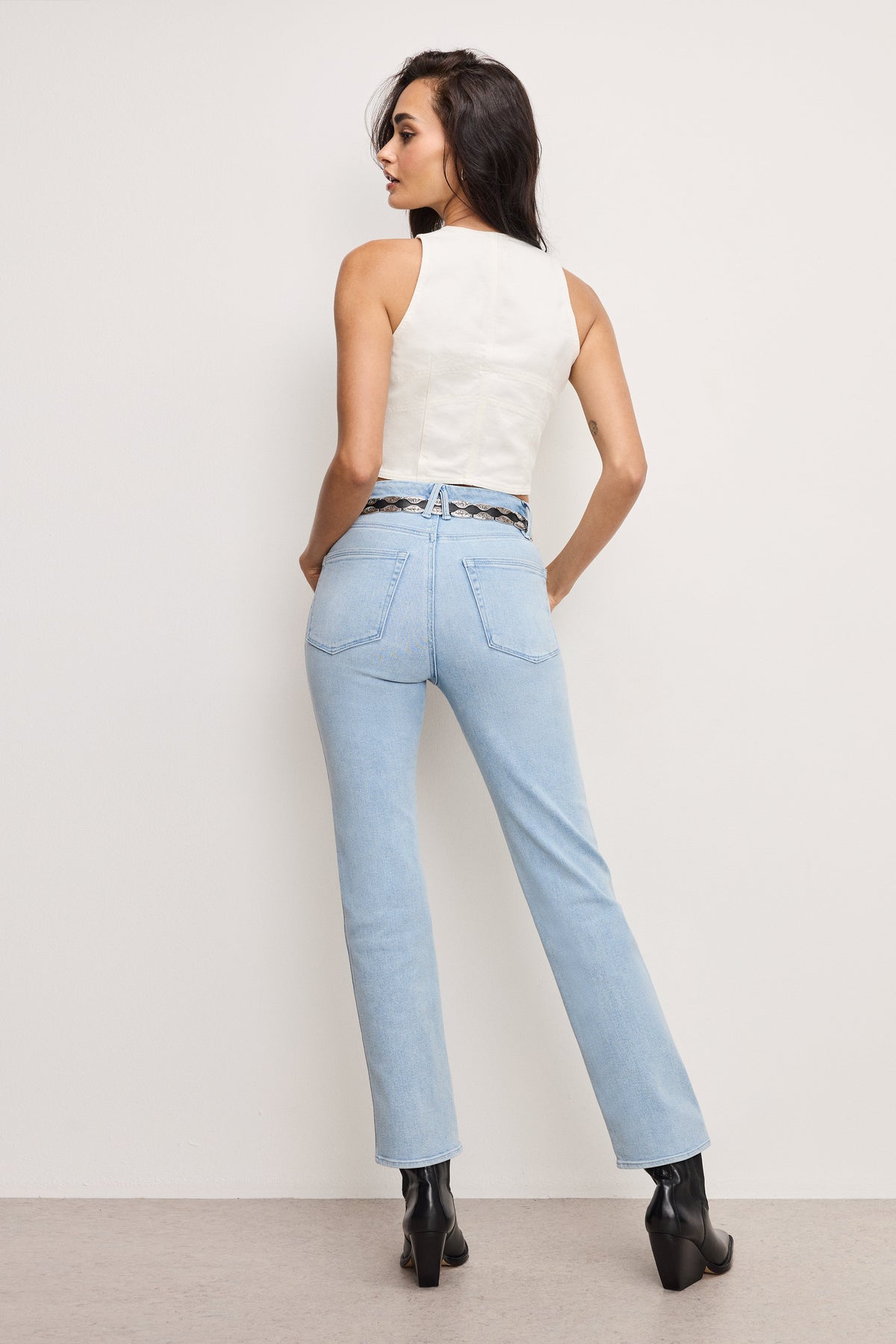 GOOD CURVE STRAIGHT COMPRESSION JEANS INDIGO949