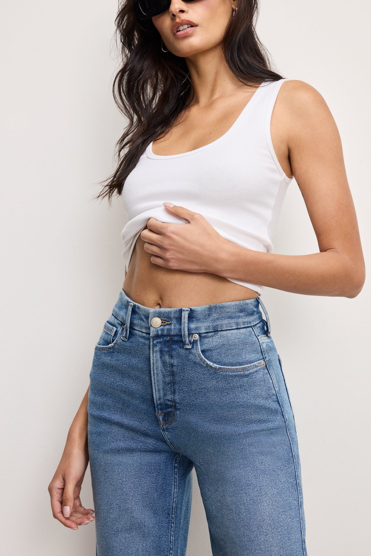 GOOD SKATE WIDE CROPPED JEANS BLUE541