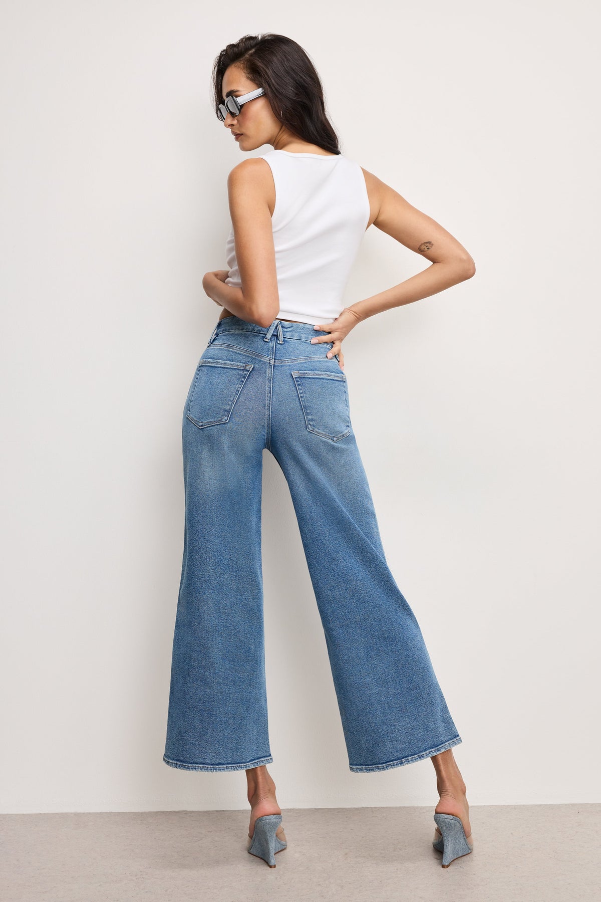 GOOD SKATE WIDE CROPPED JEANS BLUE541