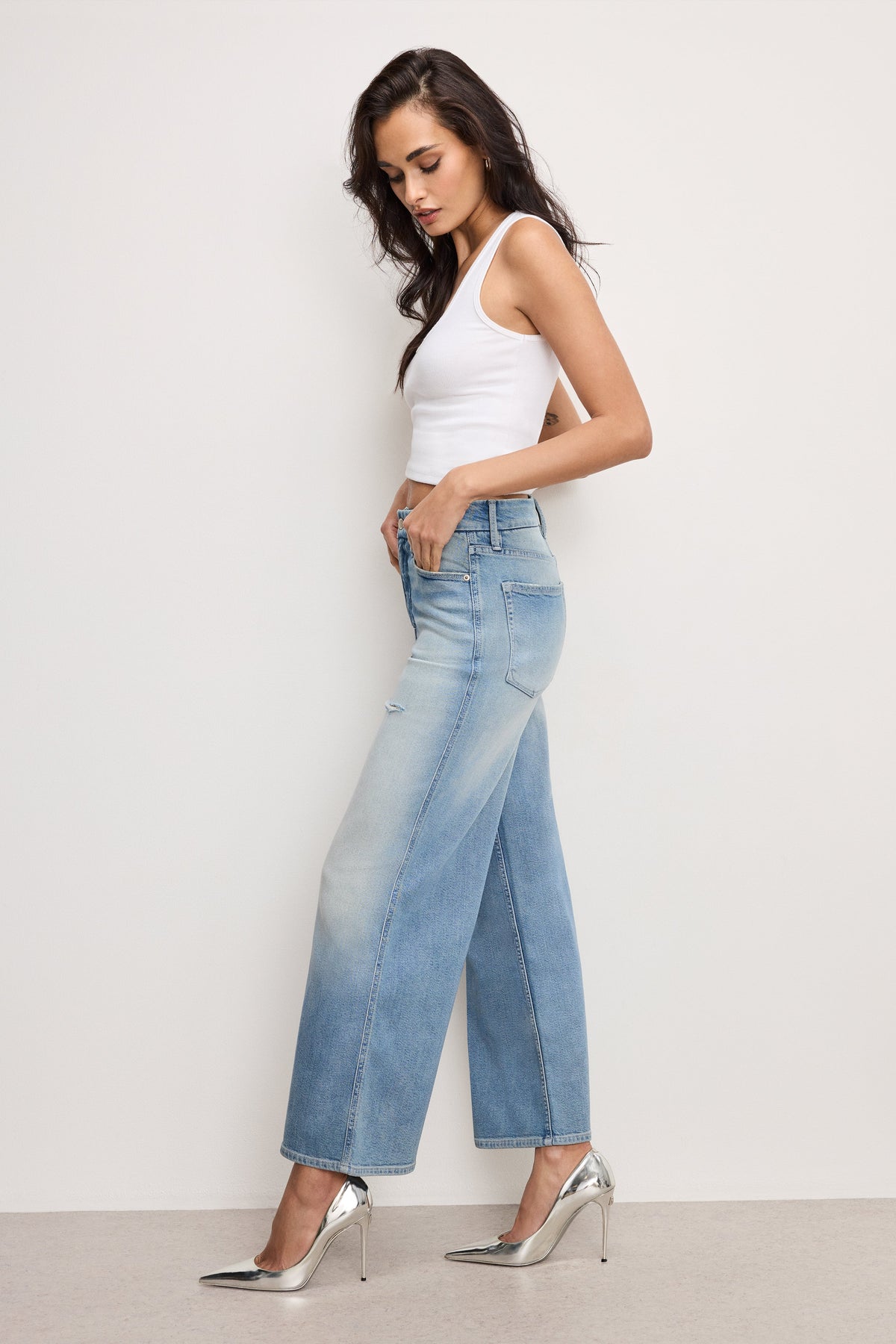 GOOD SKATE WIDE CROPPED JEANS INDIGO958