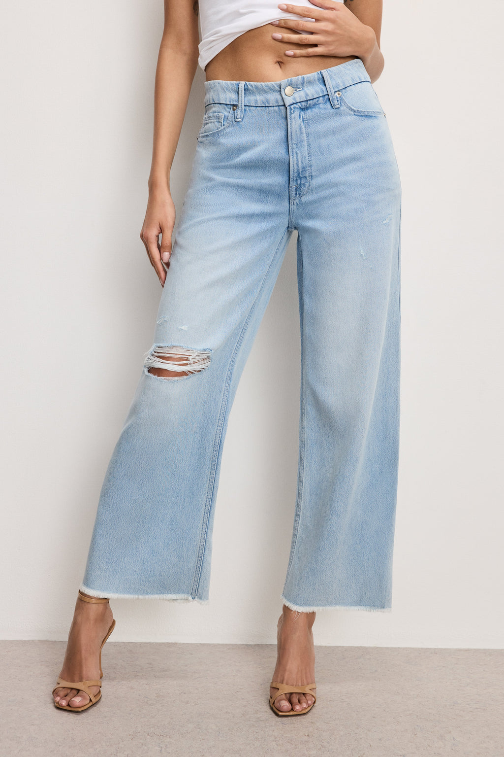 WEIGHTLESS GOOD SKATE WIDE CROPPED JEANS INDIGO959