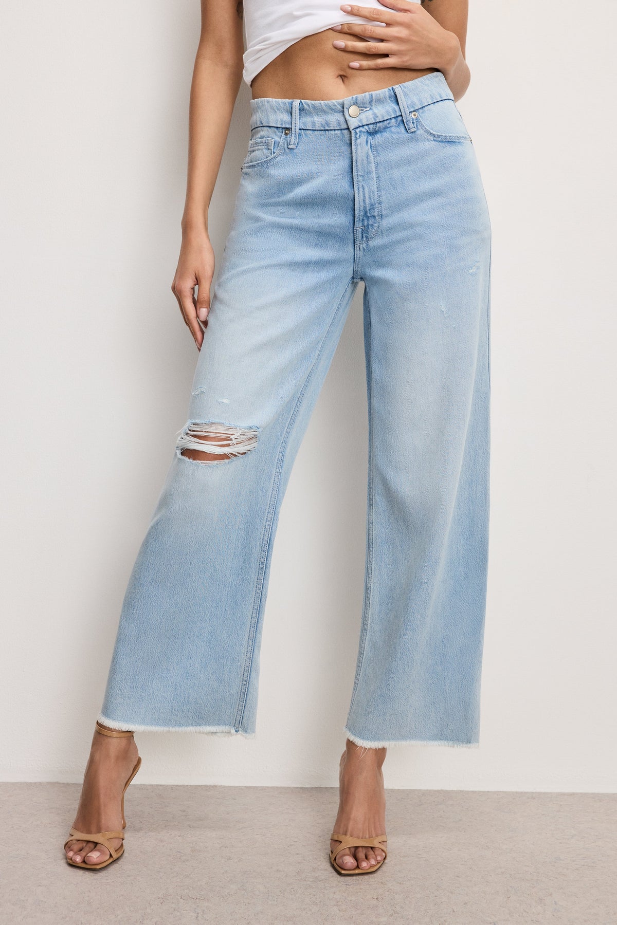WEIGHTLESS GOOD SKATE WIDE CROPPED JEANS INDIGO959