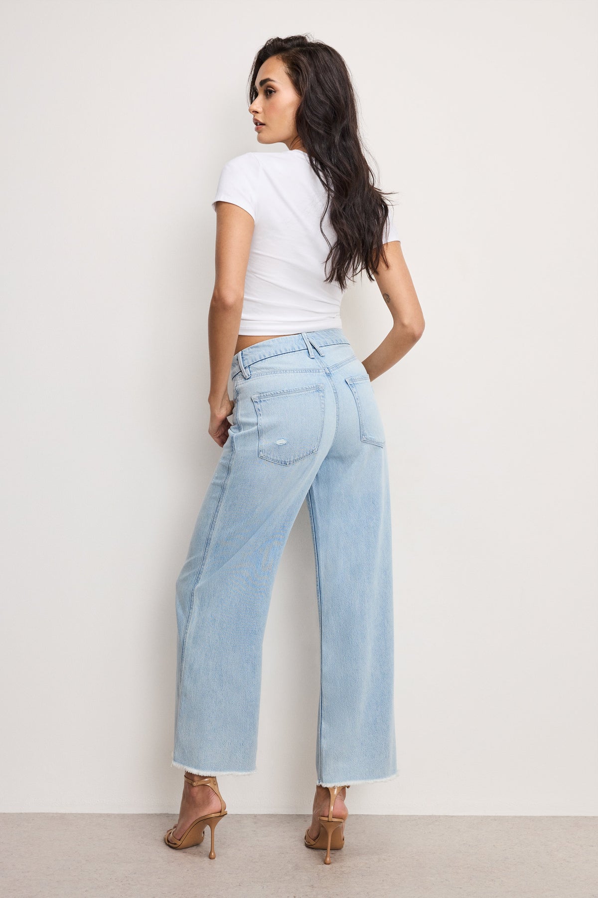 WEIGHTLESS GOOD SKATE WIDE CROPPED JEANS INDIGO959