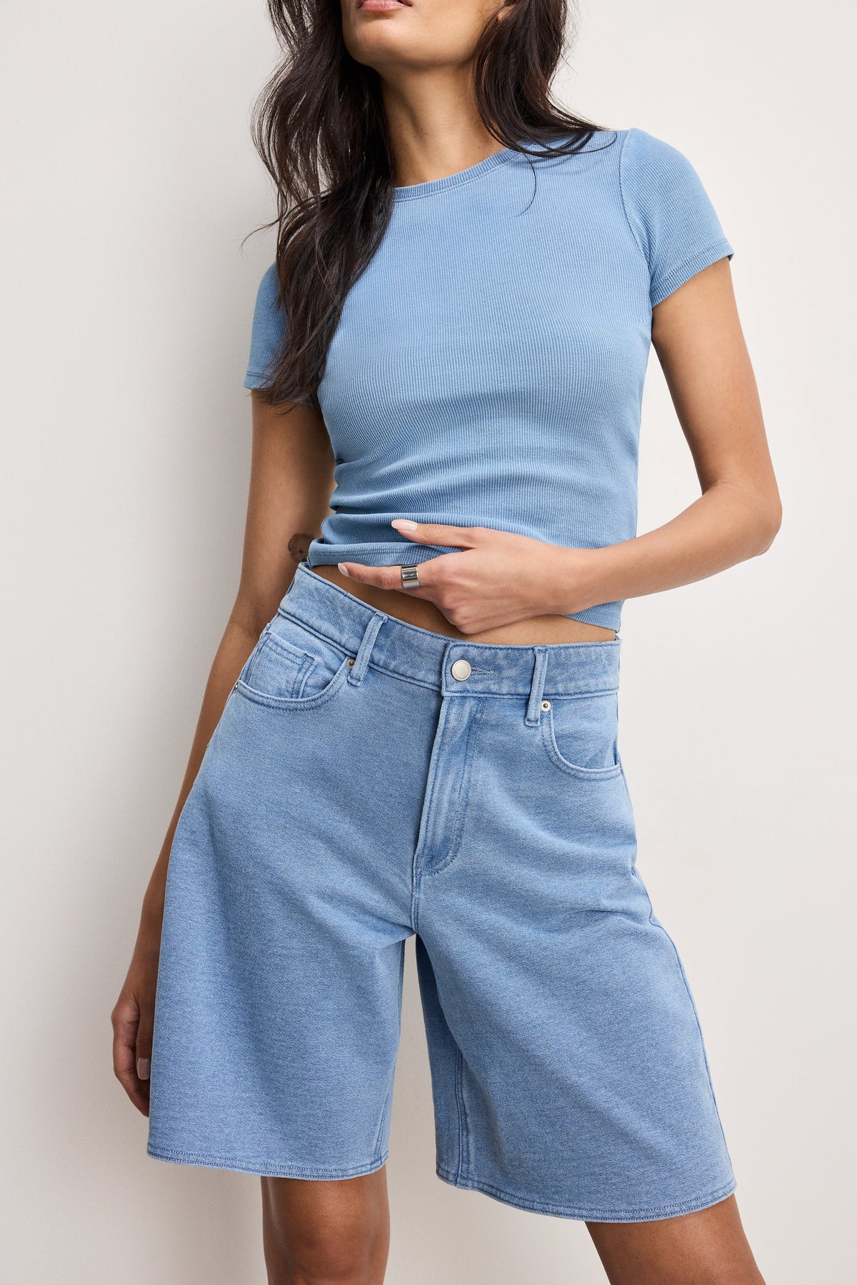 JEANIUS GOOD EASE BERMUDA SHORTS INDIGO586