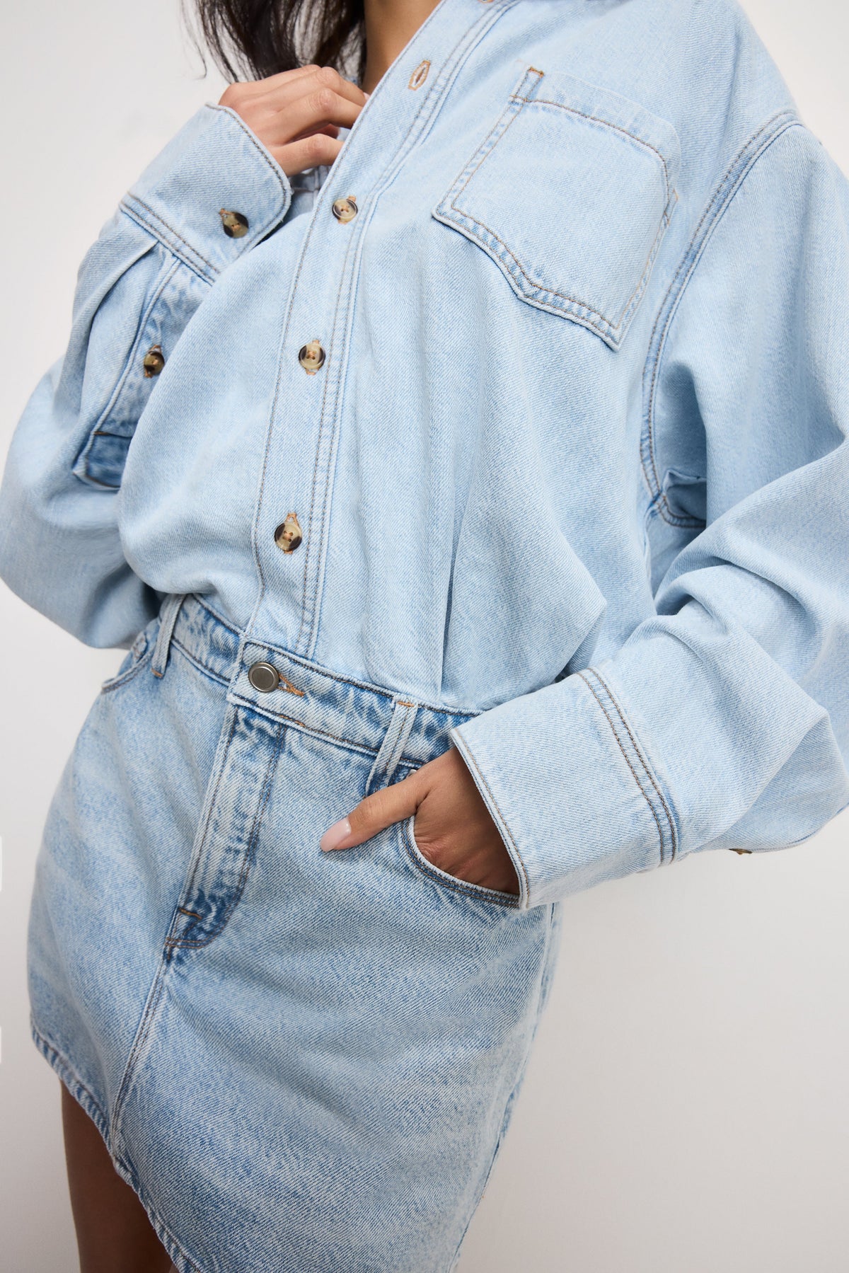 DENIM SHIRT DRESS INDIGO795