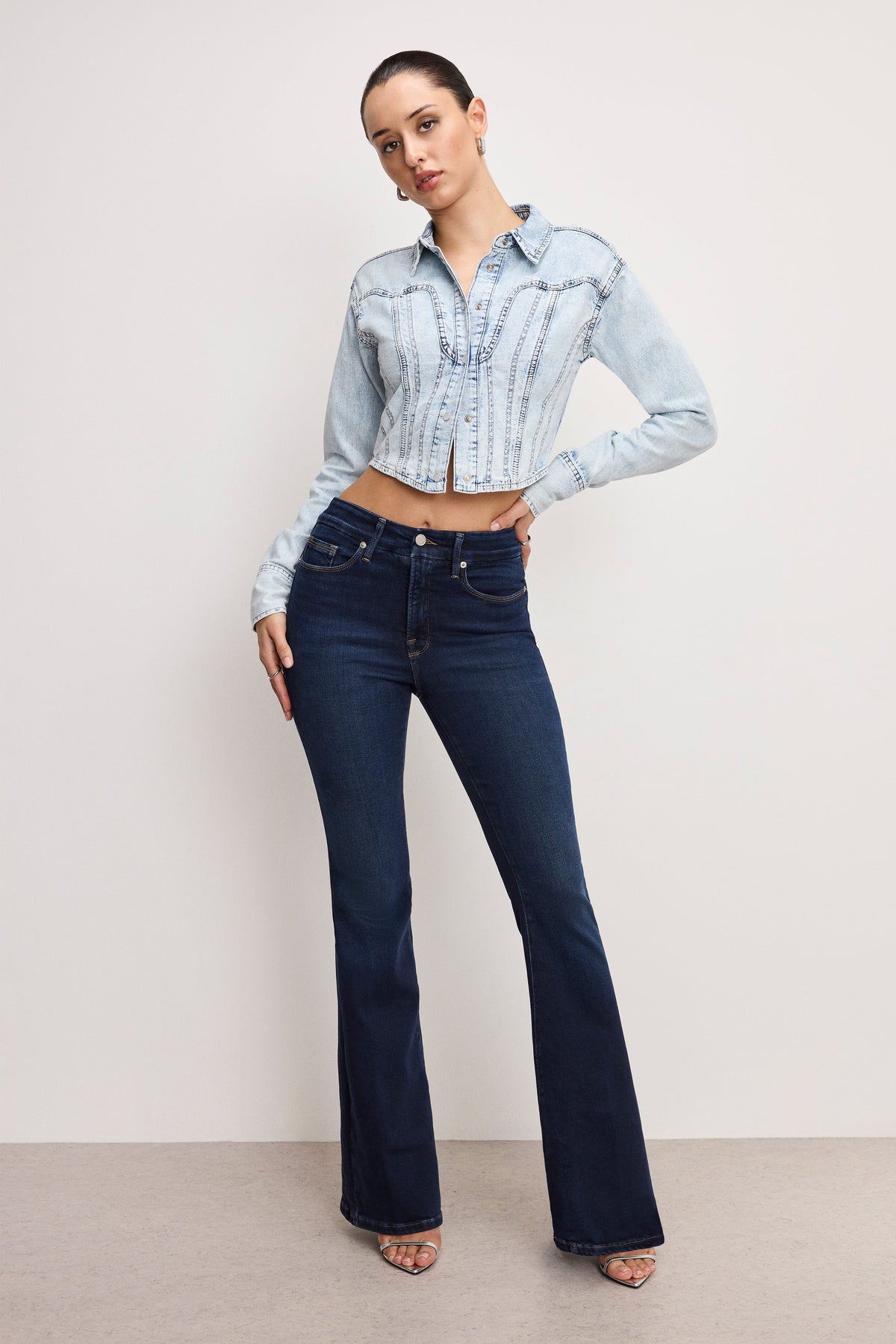 DOLLY DENIM CORSET SHIRT INDIGO1021