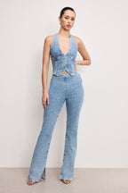 DOLLY CRYSTAL DENIM PULL ON PANTS INDIGO1023