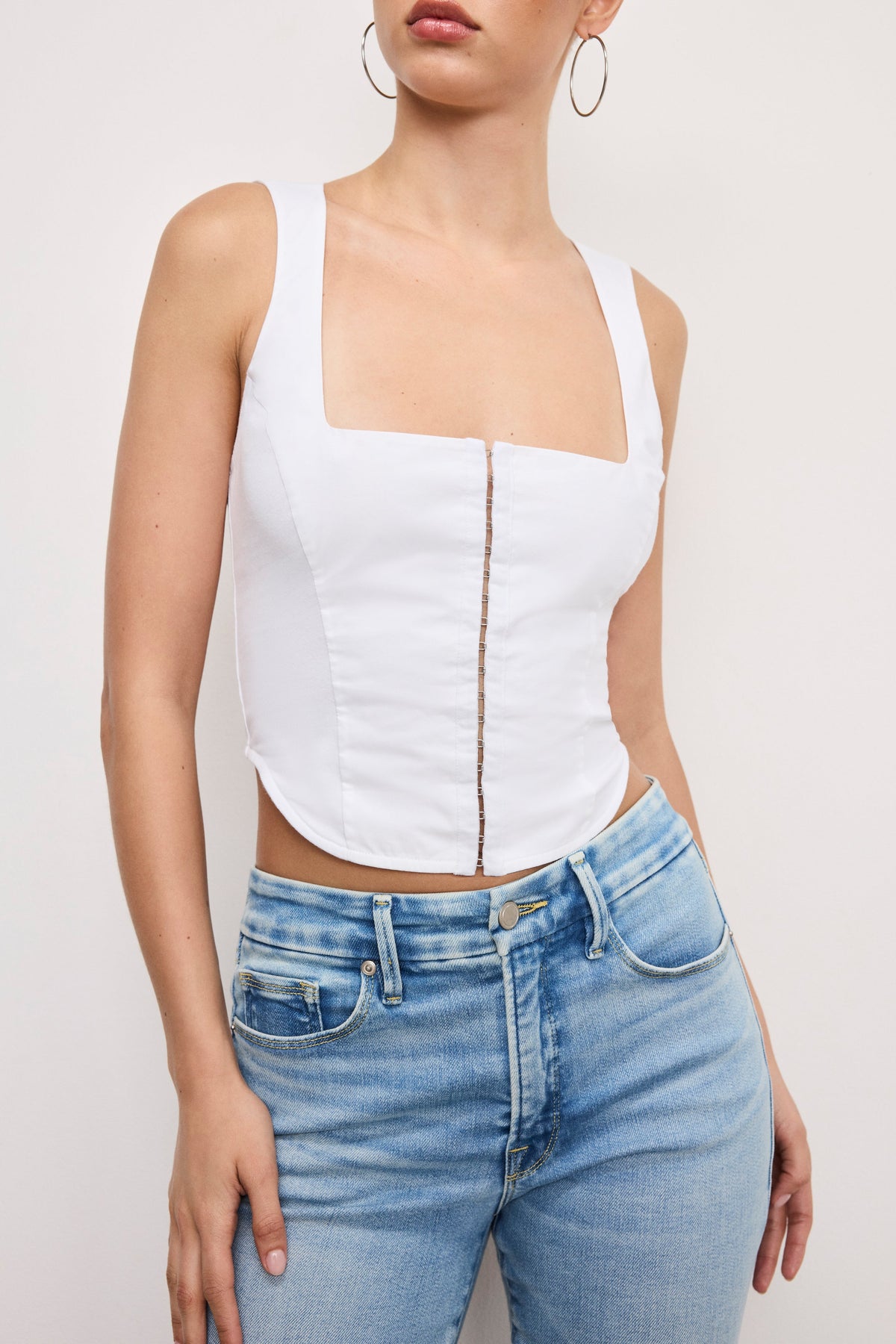 DOLLY POPLIN BUSTIER WHITE001