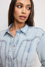 DOLLY DENIM CORSET SHIRT INDIGO1021