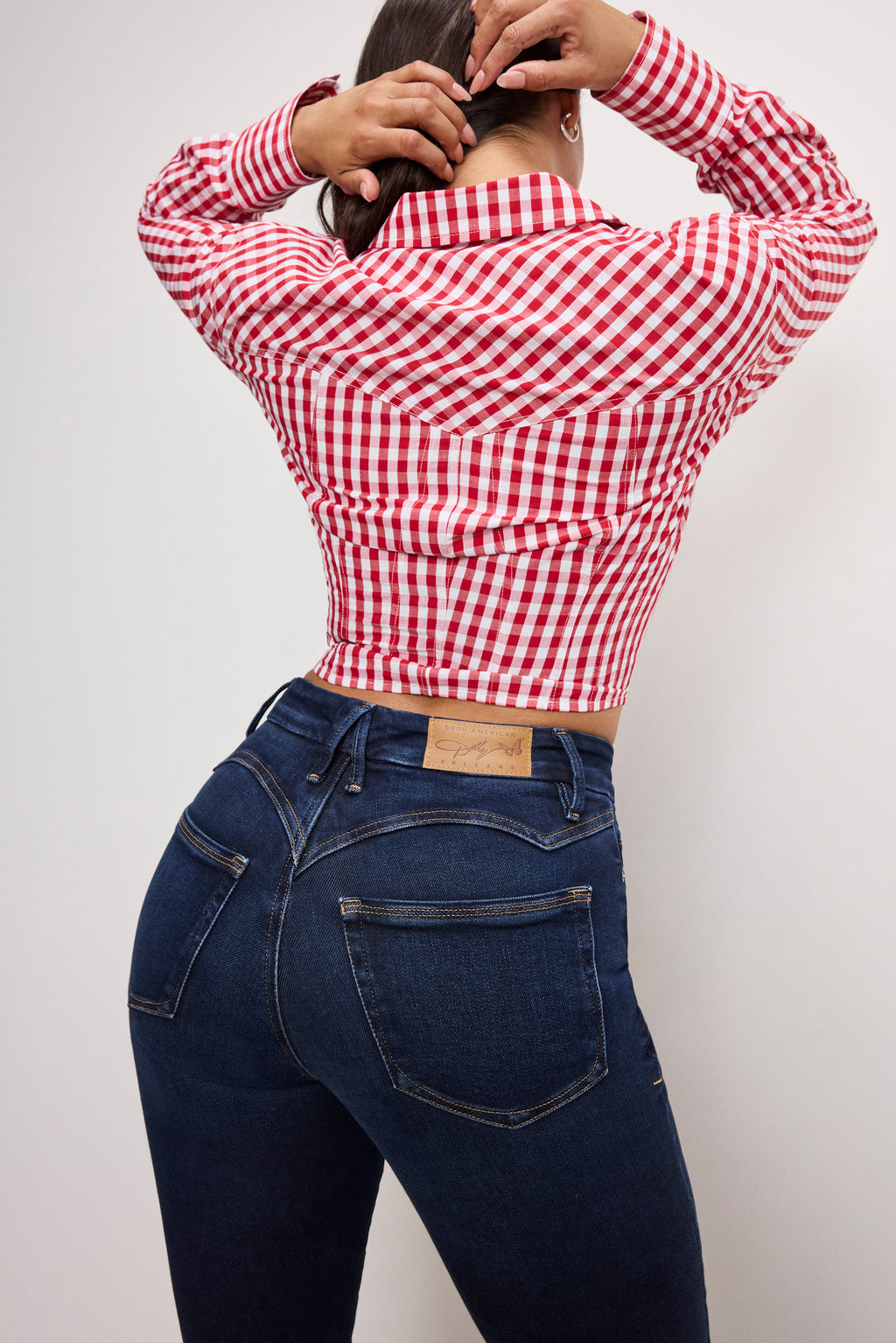 DOLLY COUNTRY CORSET SHIRT CRIMSON AND WHITE GINGHAM