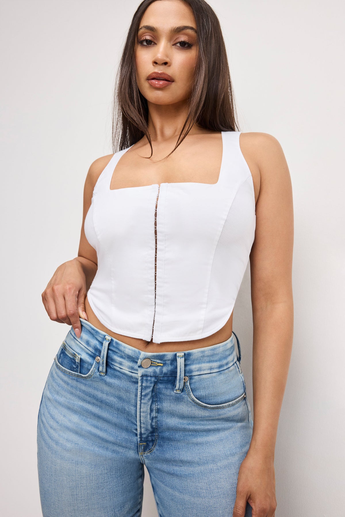 DOLLY POPLIN BUSTIER WHITE001