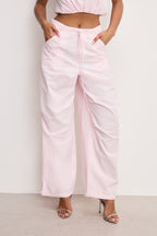 TWILL PARACHUTE PANTS BUBBLEGUM005