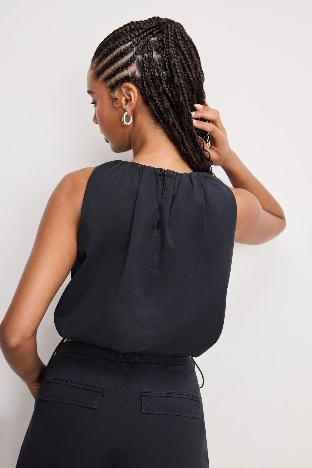 TWILL PARACHUTE BUBBLE TOP BLACK001
