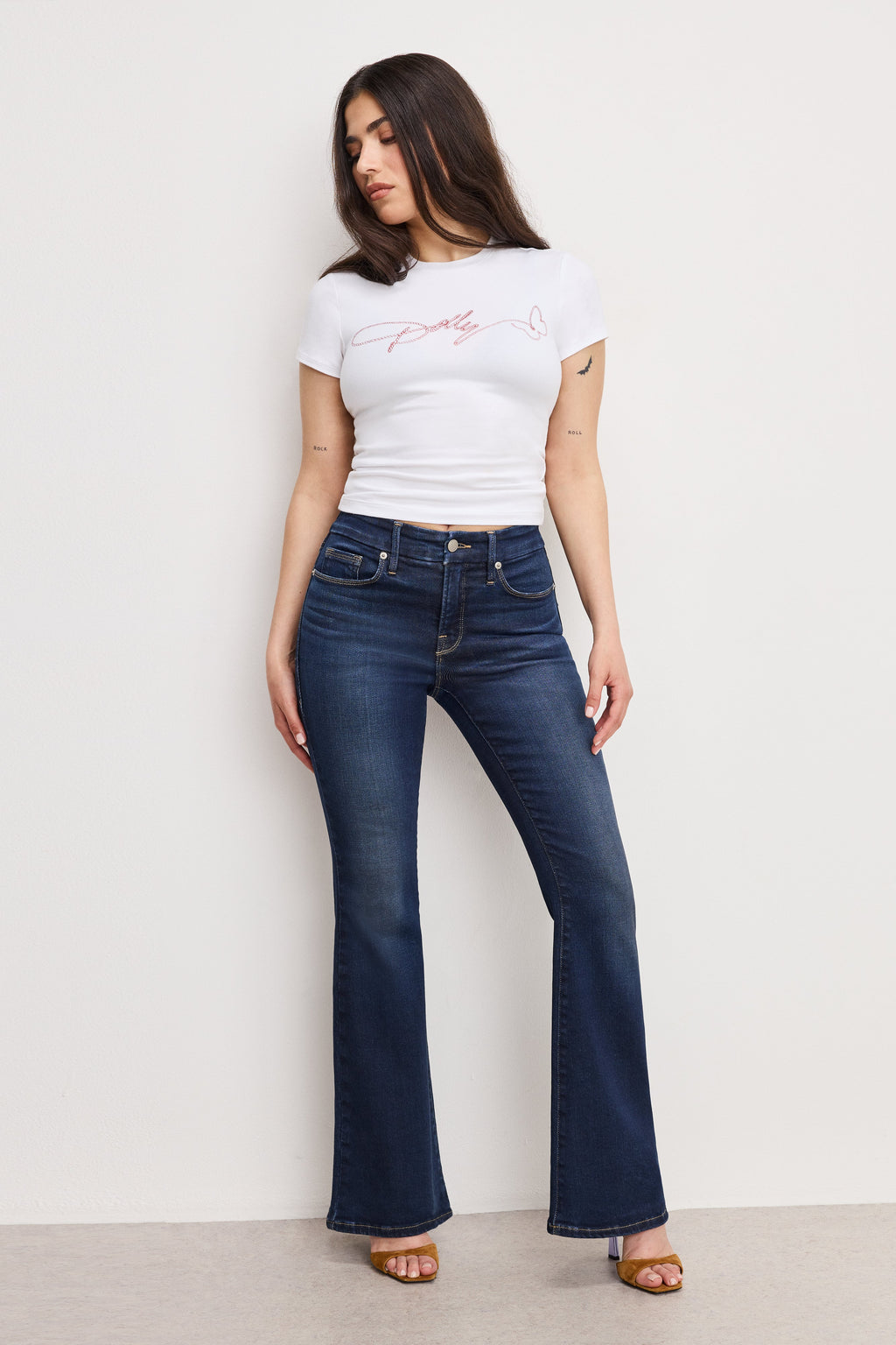 DOLLY JOLEANS PETITE FLARE JEANS INDIGO1020
