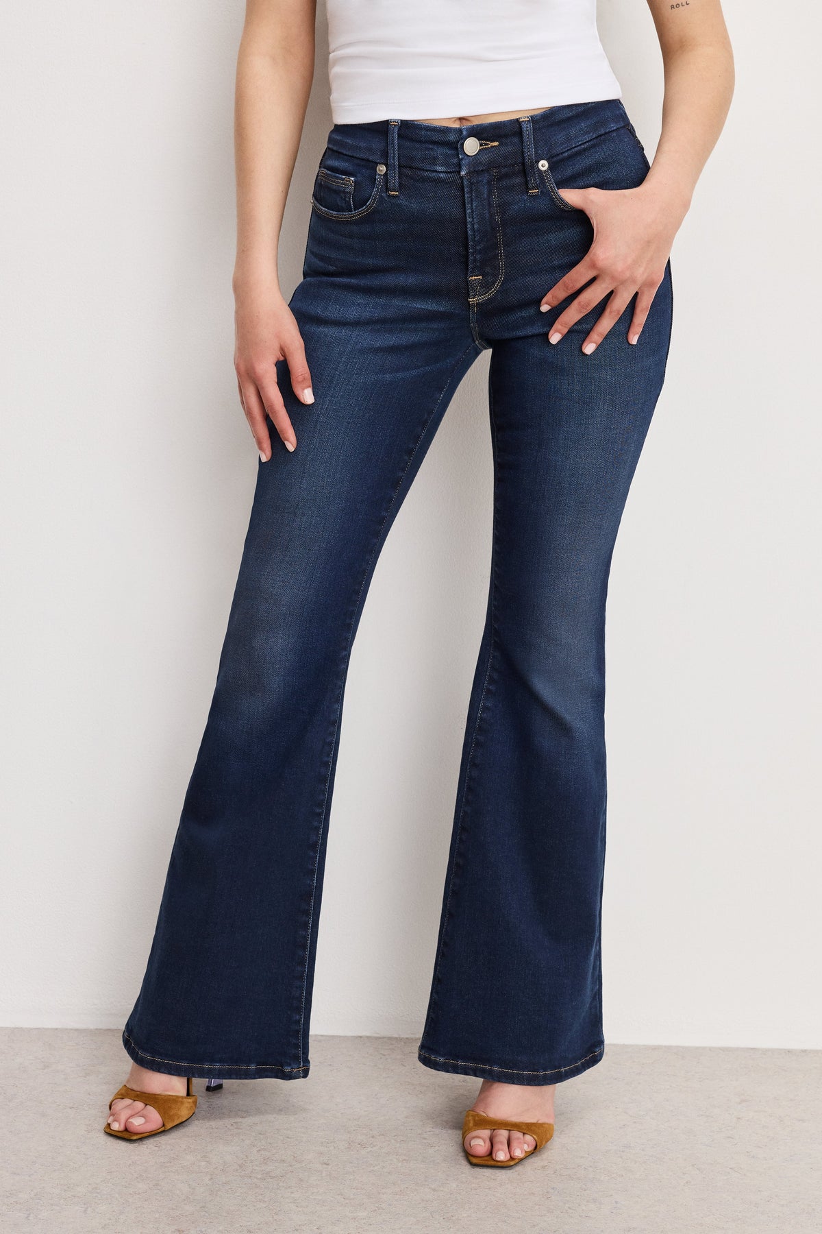 DOLLY JOLEANS PETITE FLARE JEANS INDIGO1020