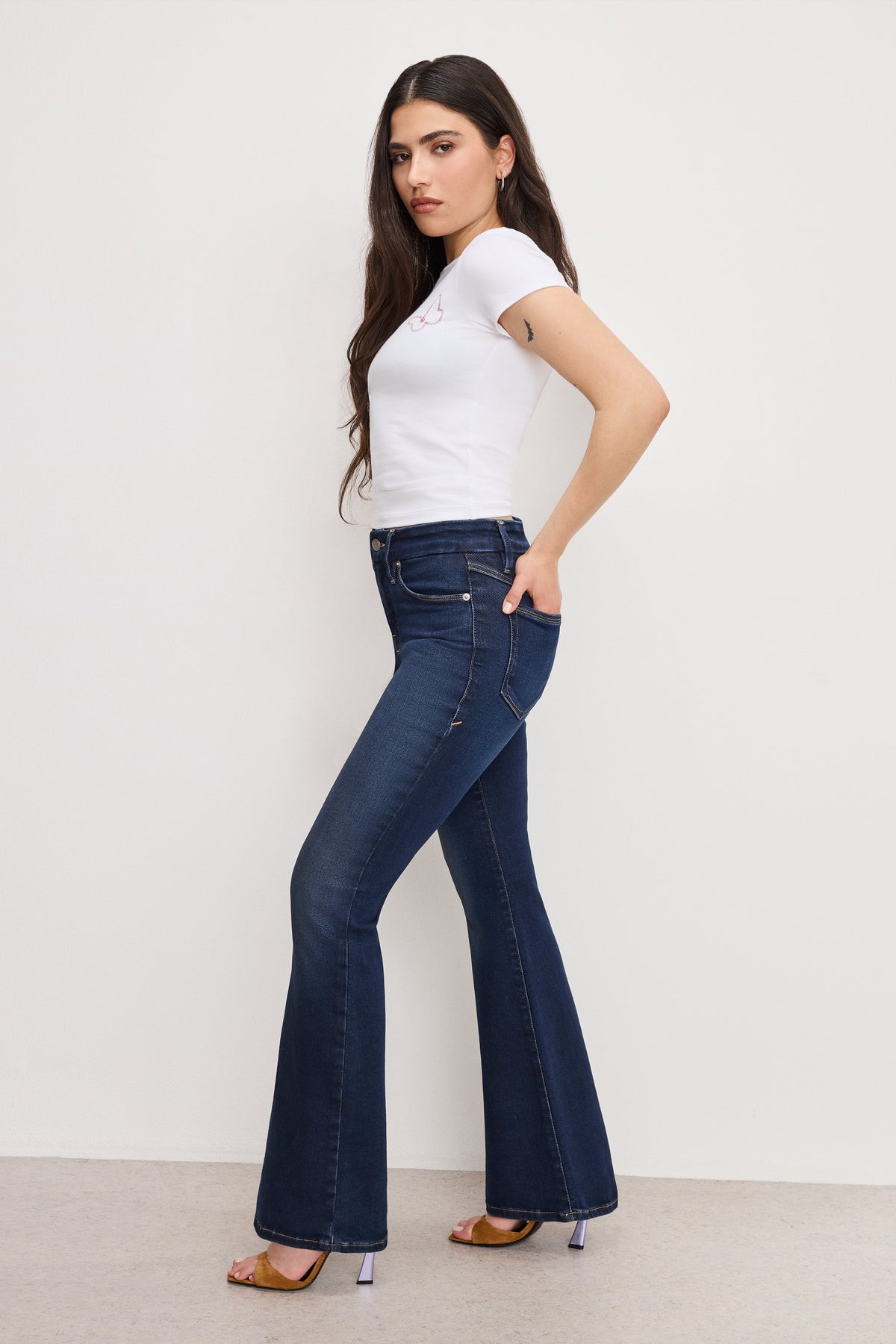 DOLLY JOLEANS PETITE FLARE JEANS INDIGO1020