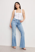 DOLLY JOLEANS PETITE FLARE JEANS INDIGO1019