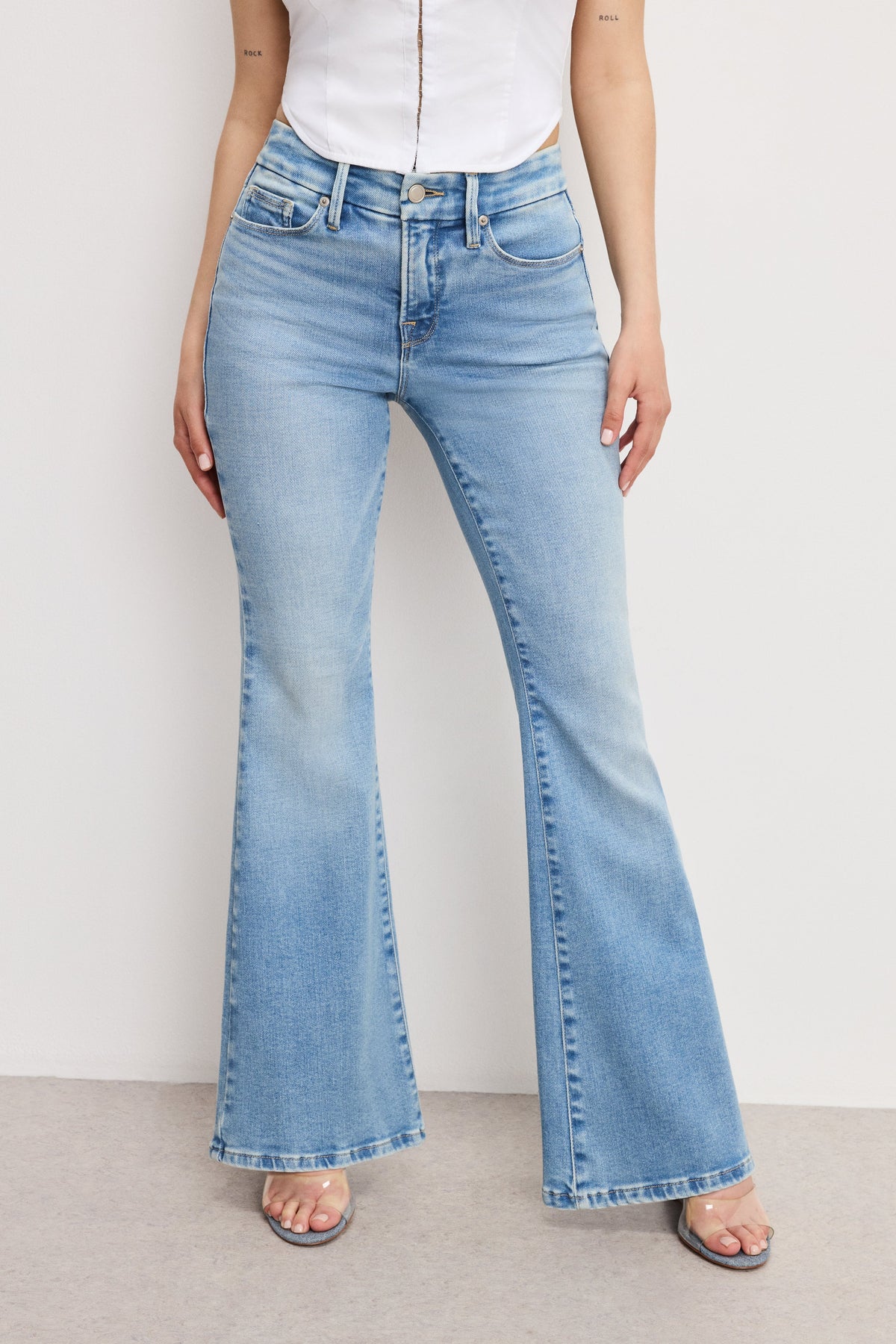 DOLLY JOLEANS PETITE FLARE JEANS INDIGO1019
