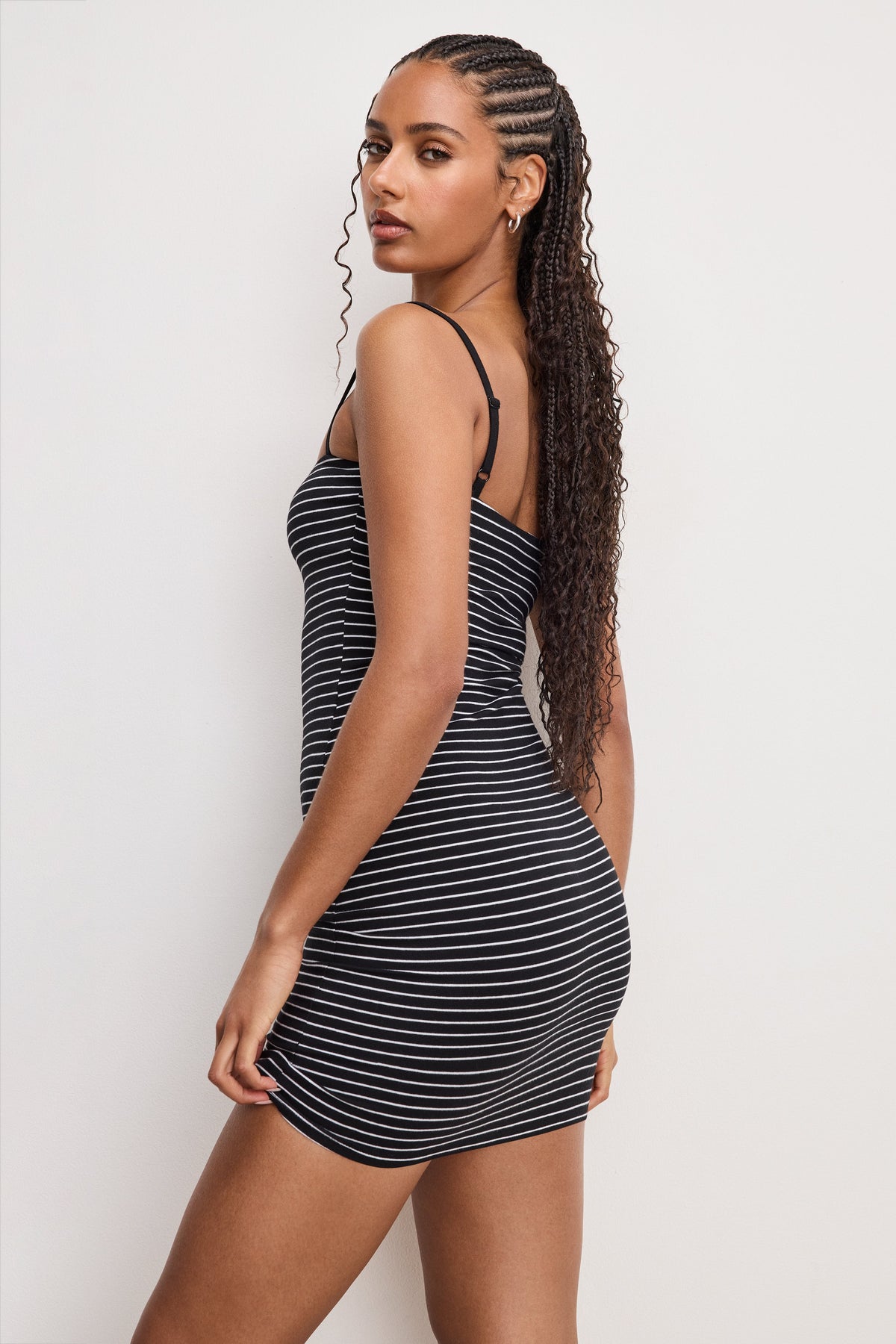 SUPER STRETCH JERSEY CAMI MINI DRESS CLASSIC STRIPE002