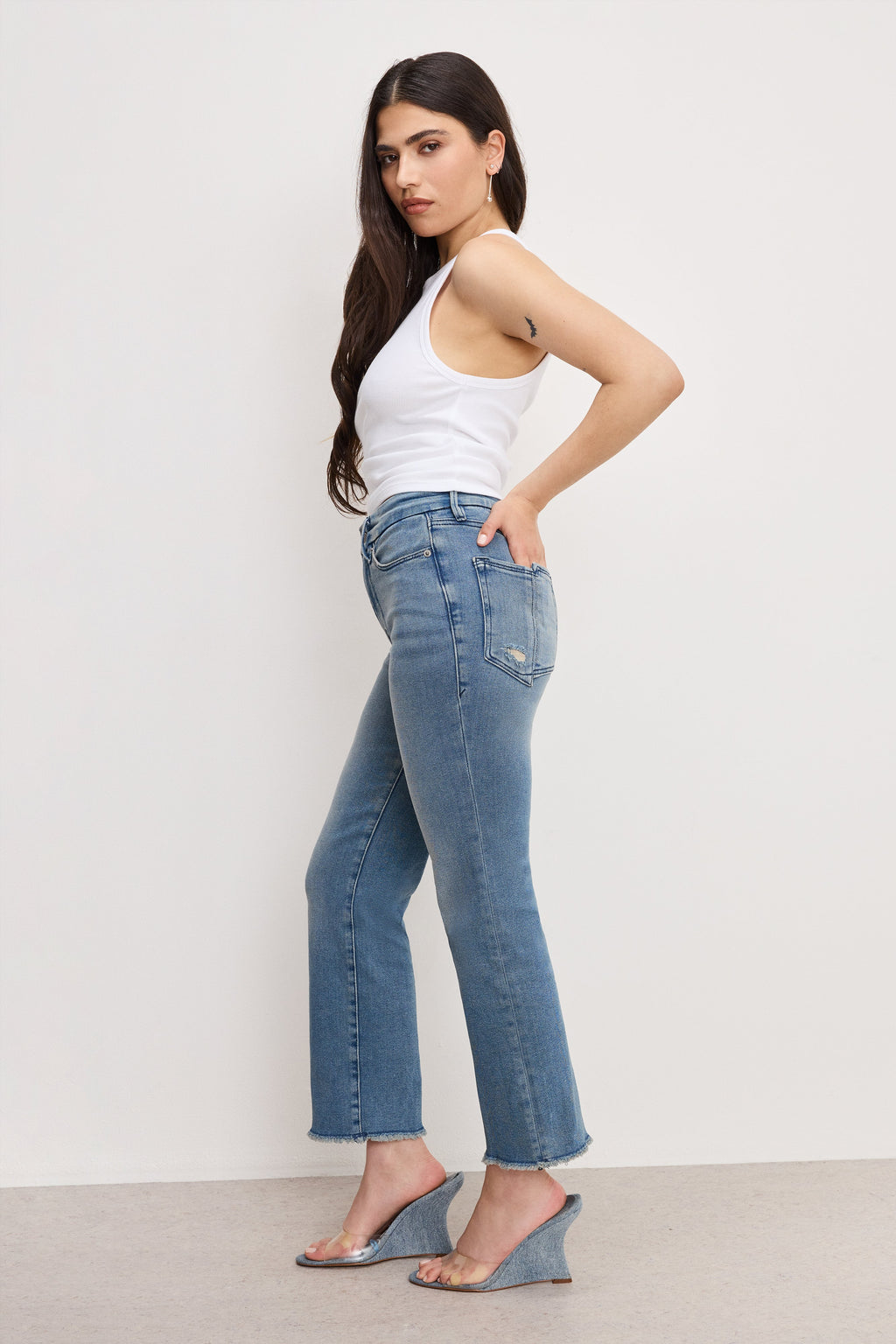 GOOD PETITE STRAIGHT JEANS BLUE449