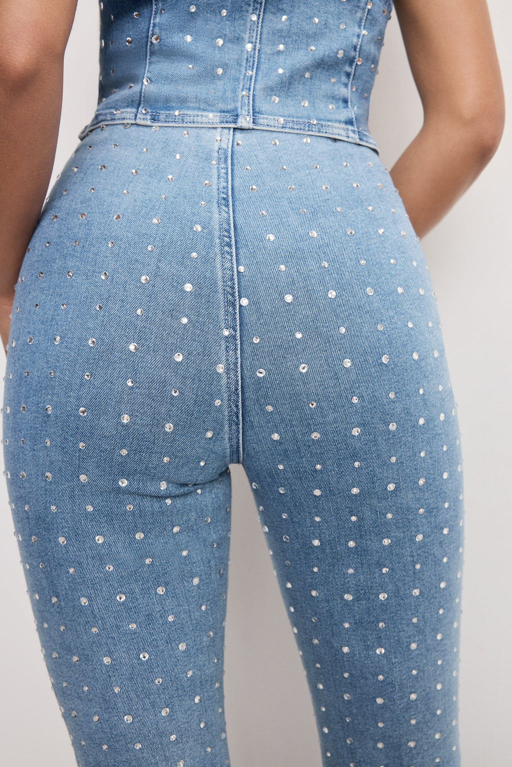 DOLLY CRYSTAL DENIM PULL ON PANTS INDIGO1023