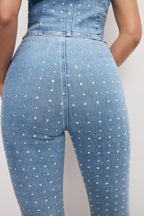 DOLLY CRYSTAL DENIM PULL ON PANTS INDIGO1023