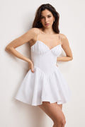 POPLIN MINI DRESS WHITE001