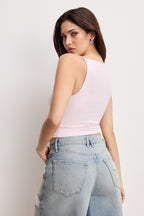 WEIGHTLESS SLEEVELESS TANK COTTON CANDY PINK003
