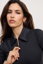 WEIGHTLESS COLLARED BODYSUIT BLACK001