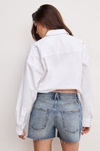 POPLIN BUBBLE SHIRT WHITE001