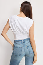 SLEEVELESS CORSET TOP WHITE001