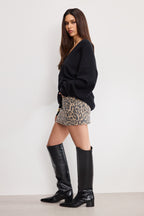 LEOPARD GOOD 90S MINI SKIRT LUCKY LEOPARD001