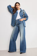 SOFT TECH GOOD WAIST PALAZZO JEANS INDIGO986