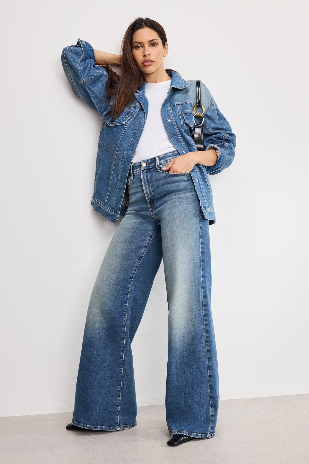 SOFT TECH GOOD WAIST PALAZZO JEANS INDIGO986