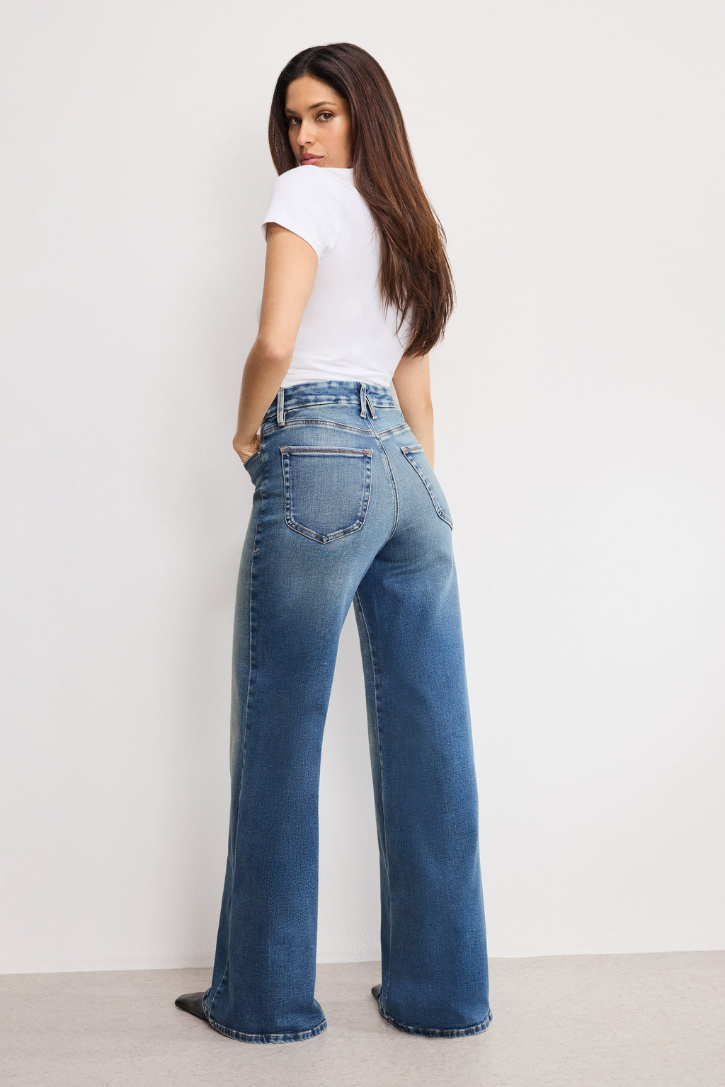 SOFT TECH GOOD WAIST PALAZZO JEANS INDIGO986