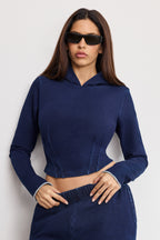 JEANIUS CORSET HOODIE INDIGO1029