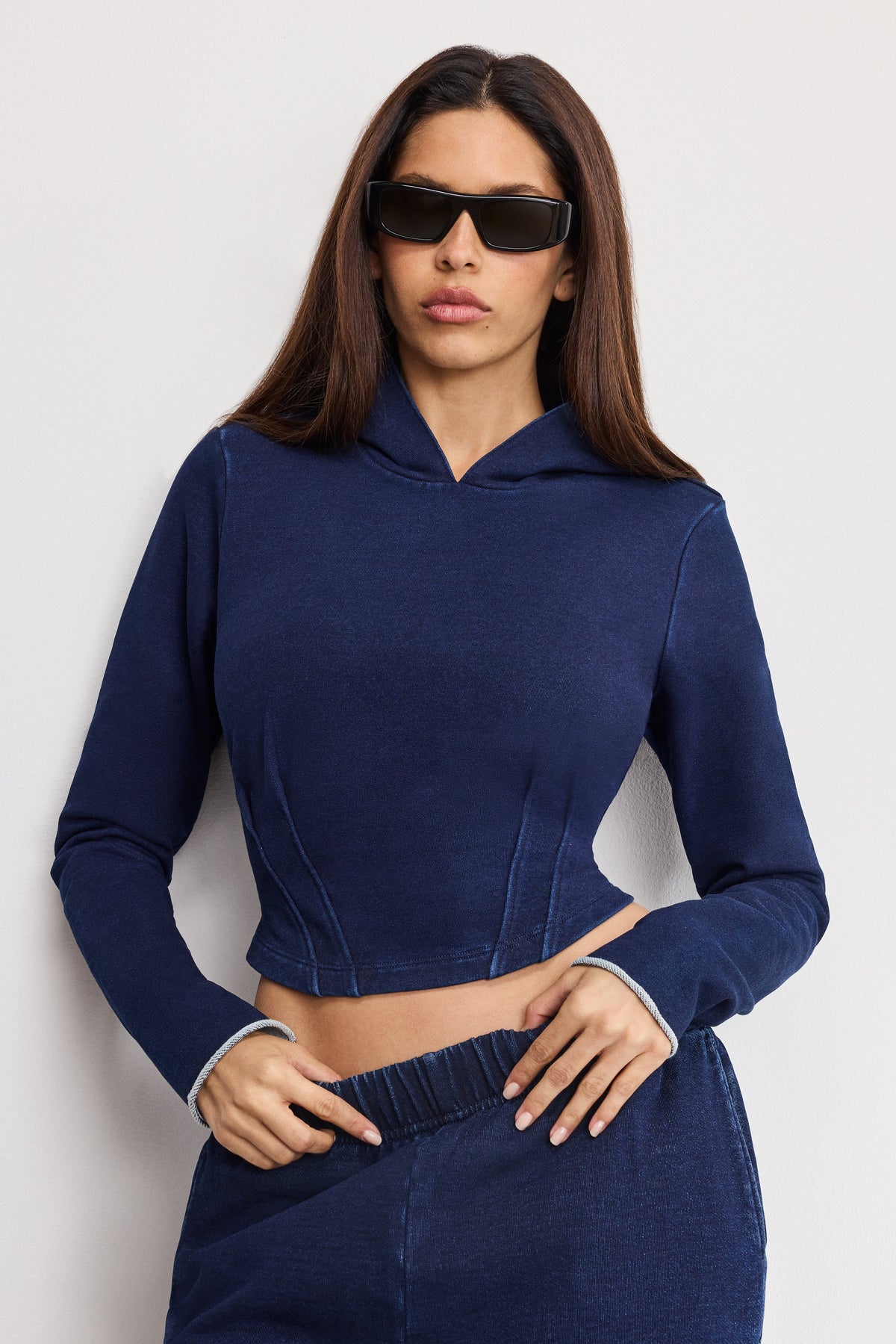 JEANIUS CORSET HOODIE INDIGO1029