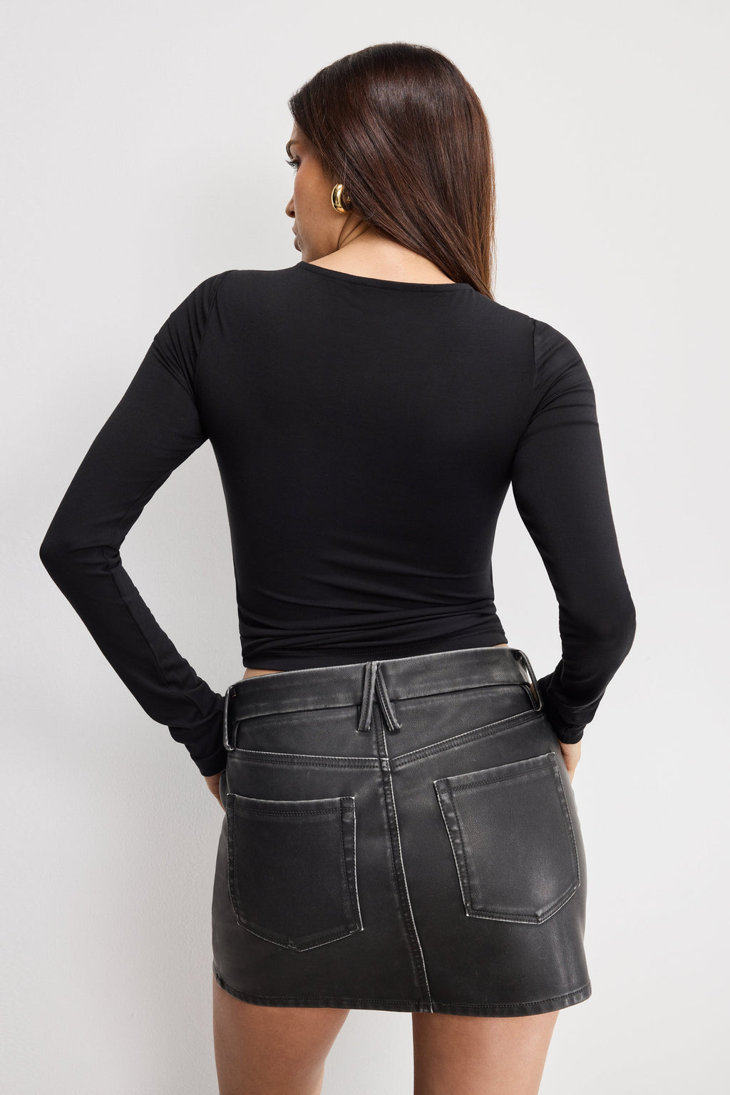 JERSEY U WIRE LONG SLEEVE TOP BLACK001