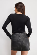 JERSEY U WIRE LONG SLEEVE TOP BLACK001