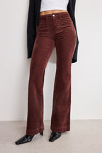 GOOD LEGS FLARE CORDUROY PANTS WALNUT004