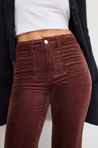 GOOD LEGS FLARE CORDUROY PANTS WALNUT004