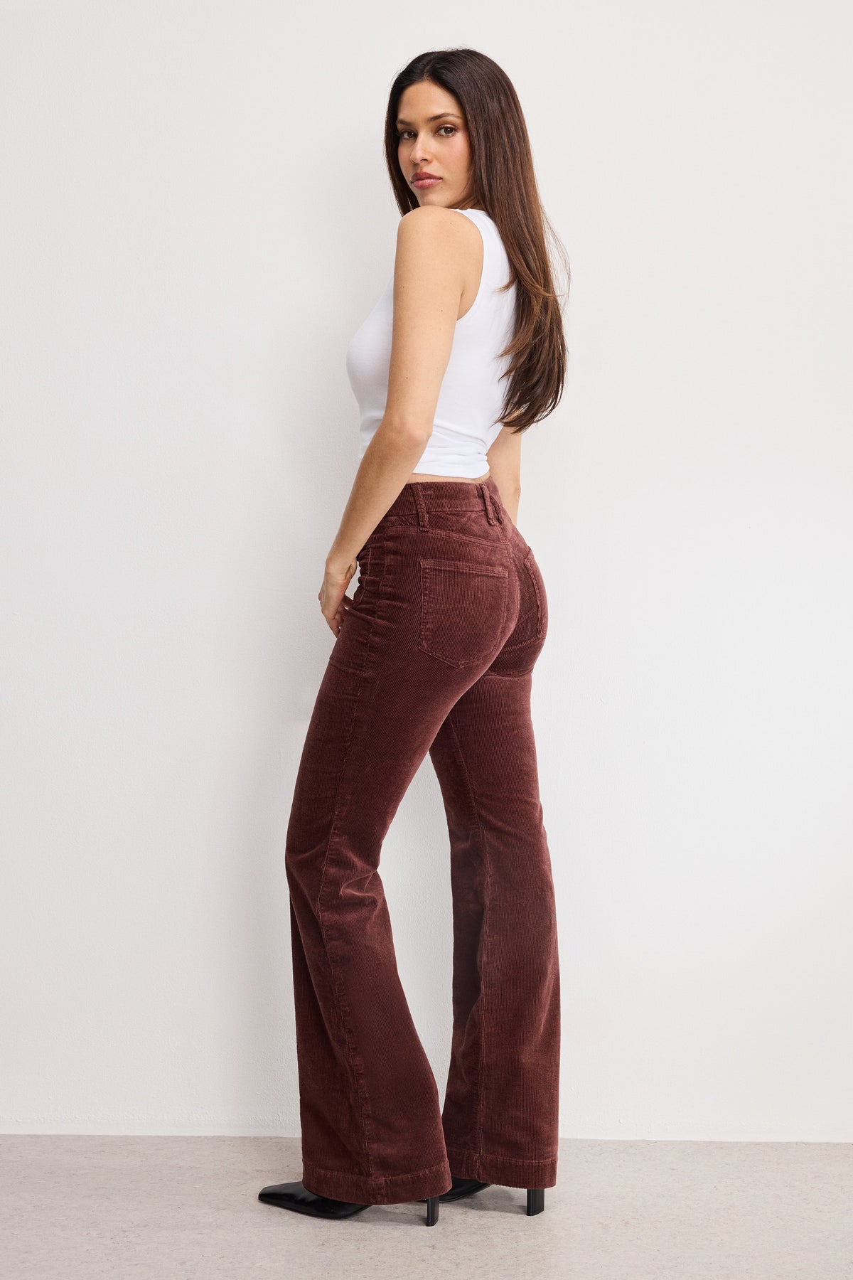 GOOD LEGS FLARE CORDUROY PANTS WALNUT004