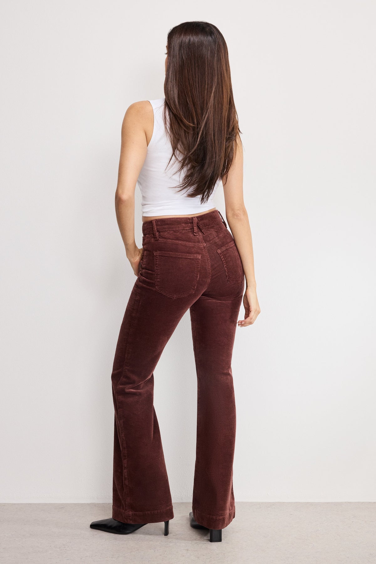 GOOD LEGS FLARE CORDUROY PANTS WALNUT004