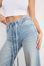 GOOD WAIST PALAZZO CROPPED JEANS INDIGO999
