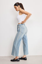 GOOD WAIST PALAZZO CROPPED JEANS INDIGO999