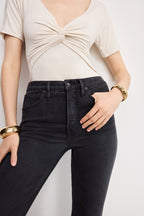 SOFT TECH GOOD KICK FLARE JEANS BLACK390