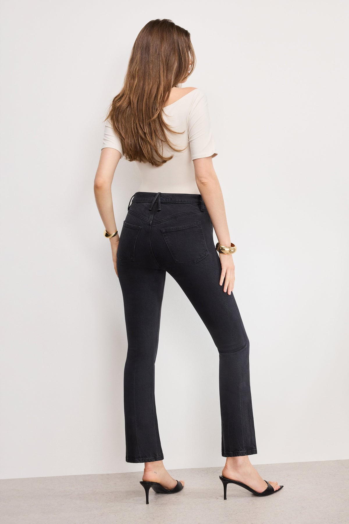 SOFT TECH GOOD KICK FLARE JEANS BLACK390