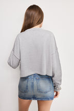 COZY KNIT CREW NECK MELANGE GREY