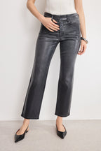 SOFT TECH GOOD LEGS STRAIGHT COATED JEANS BLACK402