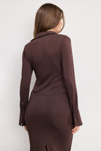 MATTE JERSEY LONG SLEEVE TOP BARK003
